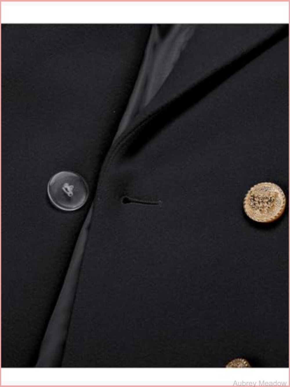 Women's Double Breasted Long Peacoat Midi Wool Blend Office Trench - Picture 6 of 7